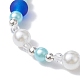 Pulsera elástica con cuentas de perlas de imitación de plástico ABS BJEW-JB09742-02-4