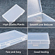 BENECREAT 4 Pack 17x10.5x2.5cm Inches Large Clear Plastic Box Container Clear Storage Organizer with Hinged Lid for Small Craft Accessories Office Supplies Clips CON-BC0005-36-4