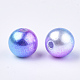 Cuentas de perlas de imitación de plástico ABS del arco iris OACR-Q174-10mm-06-2