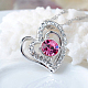 Real 18K Platinum Plated Alloy Austrian Crystal Heart Jewelry Sets SJEW-DD0001-001C-2