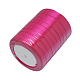 シングルフェイスサテンリボン  ポリエステルリボン  乳がんピンクリボン啓発を作る材料  バレンタインデーの贈り物  箱パッケージ  フクシア  3/8インチ（10mm）  約25ヤード/ロール（22.86メートル/ロール）  10のロール/グループ  250ヤード/グループ（228.6メートル/グループ） RC10mmY027-2