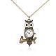 Alloy Owl Pendant Necklace Quartz Pocket Watch WACH-N006-10-1