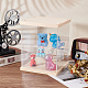 3段透明アクリル化粧箱  ミニフィグのディスプレイケース  ウッドベースと  人形用  アクションフィギュア収納  透明  完成品：15x15x18cm  約10個/セット ODIS-WH0002-44-5