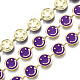 Brass Flat Round with Smiling Face Link Chains CHC-N018-097B-1