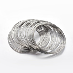 Fil de mémoire en acier au carbone, pour la fabrication de colliers, fil de collier, sans nickel, platine, 11.5 cm, fil : 1mm (calibre 18), environ 50 cercles/ensemble