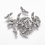 Tibetischen Stil Legierung Fee Flügel Perlen, für Vintage Schmuckherstellung, cadmiumfrei und bleifrei, Antik Silber Farbe, 4.5x14x3.5 mm, Bohrung: 1.5 mm