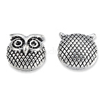 Tibetan Style Alloy Beads, Cadmium Free & Lead Free, Owl, Antique Silver, 11x11x8.5mm, Hole: 1.4mm, about 360pcs/1000g
