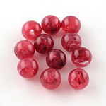 Круглый имитация драгоценных камней акриловые бусины, светло-вишневый, 8 мм, отверстие : 2 мм, Около 1700 шт / 500 г