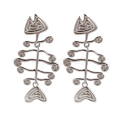 Серьги-гвоздики из латуни с рыбьей костью для женщин EJEW-Q389-05P