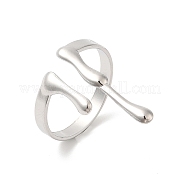 304 anello per polsino aperto a goccia in acciaio inossidabile da donna RJEW-L107-001P