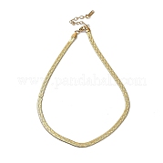 Ion Plating(IP) 304 Stainless Steel Herringbone Chain Necklace NJEW-D045-11G