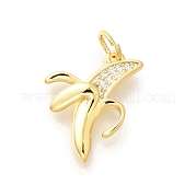 Латунные микропаве прозрачные подвески с фианитом KK-L225-004G-02