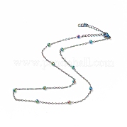 Ионное покрытие (ip) 304 ожерелье-цепочка из нержавеющей стали для мужчин и женщин NJEW-K245-011D