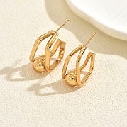 Квадратные с круглыми серьгами-гвоздиками из нержавеющей стали CE7913