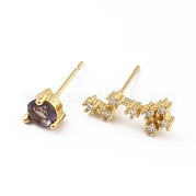 Асимметричные серьги созвездия из кубического циркония EJEW-C035-16G-12
