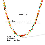 Женские ожерелья-цепочки из нержавеющей стали 304 толщиной 6 мм с цветной эмалью OM8696-1