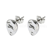 Accessoires de puces d'oreilles en 304 acier inoxydable STAS-L024-003P-07