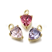 Сердце из латуни со стеклянными подвесками KK-G525-07G