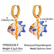 Серьги-кольца из нержавеющей стали и керамики OI2798-6