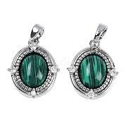 Овальные подвески из синтетического малахита KK-U043-44P-B