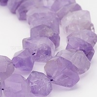 天然のアメジストナゲッツビーズ連売り  19~26x13~16x8~15mm  穴：1mm  15.7インチ&nbsp;G-P082-15