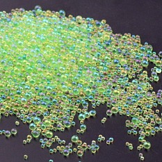 AB-farbig plattierte 3D-Nagelkunst-Mini-Kugelperlen aus Glas MRMJ-WH0064-40I