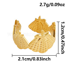 Anneaux ouverts pour manchettes en acier inoxydable 304, forme coquille, or, 12mm, diamètre intérieur: 21 mm