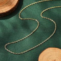 Collar de cadena de cable de acero inoxidable 304 con revestimiento al vacío de PVD, con cierre de langosta, Plateado de larga duración, dorado, 15.9 pulgada (40.5 cm), 1.6mm