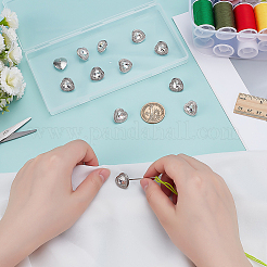 12 шт. стеклянные пуговицы со стразами BUTT-PH0001-50