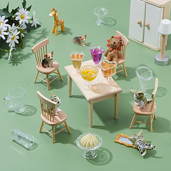 12個透明プラスチックフードプレイカップセット  シミュレーションミニチュアカップ  子供たちの粘土型のおもちゃ  透明  27~43x22~36x29~50mm  穴：1.5~1.8mm  12個/セット&nbsp;DIY-GA0003-21