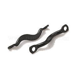 304ステンレススチールリンクコネクタチャーム  ツイストバー  電気泳動黒  15x2x3mm  穴：1.2mm&nbsp;STAS-Q323-08EB