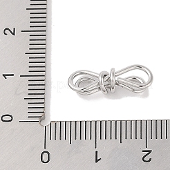 変色しない304ステンレススチールコネクタチャーム  蝶結び  ステンレス鋼色  6x17.5x5mm  穴：3x4mm&nbsp;STAS-G336-06B-P