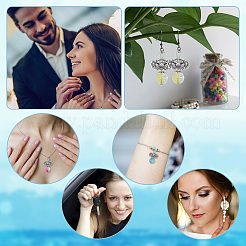 30 шт. подвеска в виде лотоса из двухцветного цинкового сплава с круглыми бусинами из стекла с трещинами&nbsp;FIND-AR0003-71