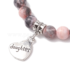 Браслеты из натуральной розовой зебровой яшмы с бусинами для женщин&nbsp;BJEW-JB11526-02