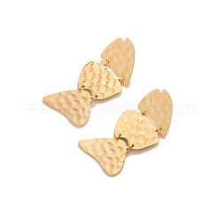 Boucles d'oreilles pendantes à clous texturées en fer pour femmes&nbsp;WG6918F-01