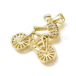 Pendenti in zirconi cubici trasparenti in micro pavè di ottone&nbsp;KK-Z163-08G