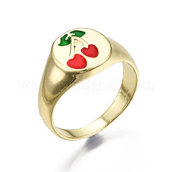 Покрытие стойки сплава эмалью широкополосные кольца RJEW-T011-37LG-RS