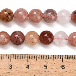 Натуральный красный Rutilated кварцевые нити бисера&nbsp;G-G300-A02-8mm