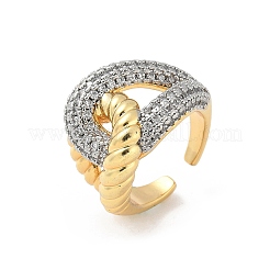 Micro ottone spianare anelli zirconi&nbsp;RJEW-D307-04G-B
