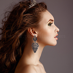 4 пара двухцветных сережек-гвоздиков из сплава для женщин&nbsp;EJEW-AN0003-92