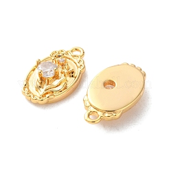 Латунные микропаве прозрачные подвески с фианитом&nbsp;KK-L221-005G