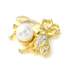 Стойка из латуни с подвесками из искусственного жемчуга из АБС-пластика&nbsp;KK-G501-18G