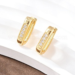 Прямоугольные латунные серьги-кольца с кубическим цирконием&nbsp;EJEW-A156-16A-G