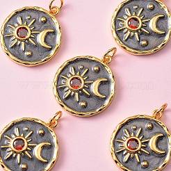 5шт латунные подвески с микропаве и кубическим цирконием&nbsp;ZIRC-SZ0001-73