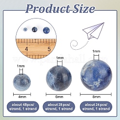 3 нити 3 стиля нити натуральных содалитовых бусин G-OC0004-58