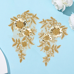 1 пара цветочных кружевных аксессуаров из полиэстера с вышивкой из органзы&nbsp;DIY-CY0002-32A