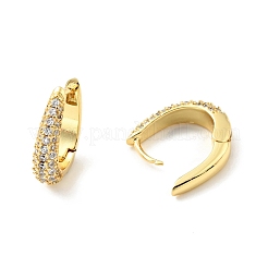 Серьги-кольца из прозрачного кубического циркония EJEW-C028-15G