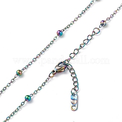 Ionenbeschichtung (IP) 304 Edelstahl Satellitenkette Halskette für Männer Frauen&nbsp;NJEW-K245-011D