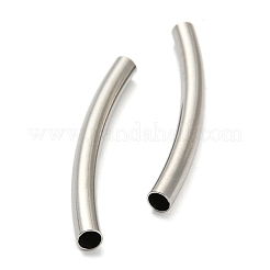 変色しない304ステンレススチールチューブビーズ  カーブチューブ  ステンレス鋼色  30x3mm  穴：2.5mm&nbsp;STAS-B047-27L-P