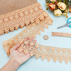 7.5 ярд полиэстеровой кружевной ленты с цветочным узором и сердцем&nbsp;OCOR-MA0001-45A